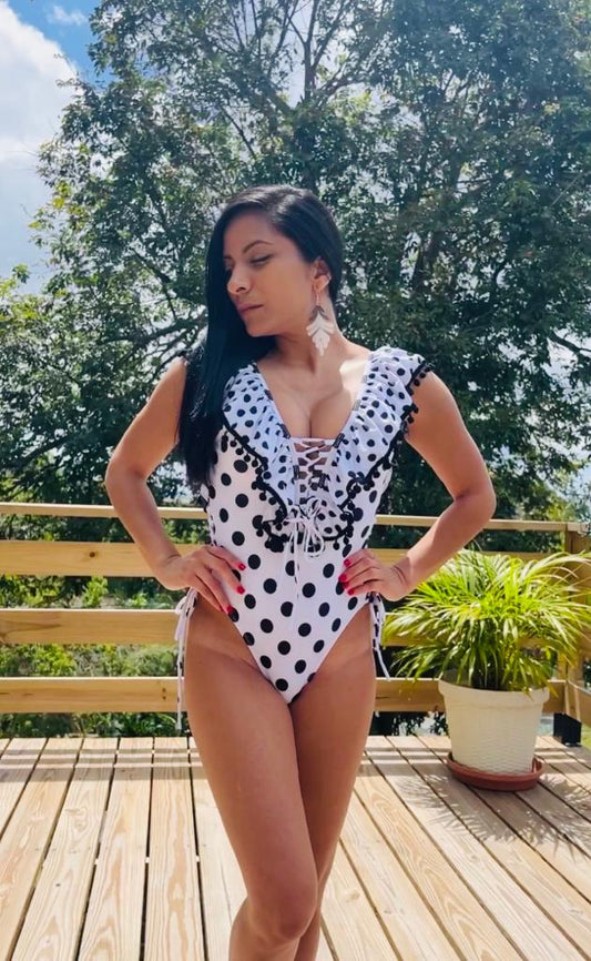 Black dots swim suit