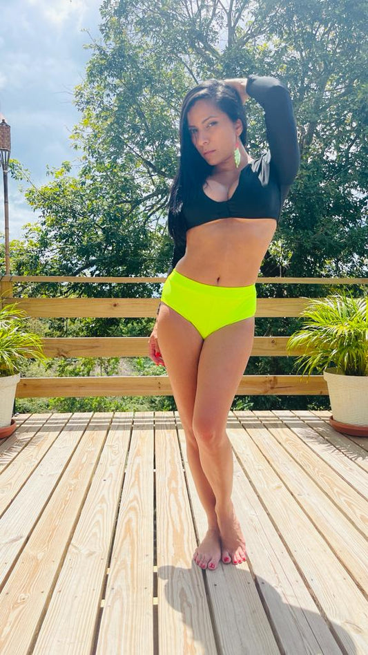Black and neon bikini