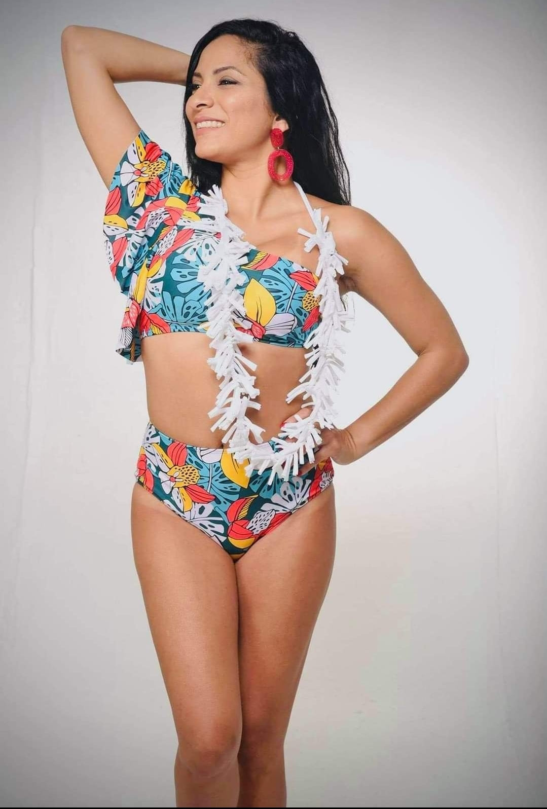 Floral assymetrical bikini