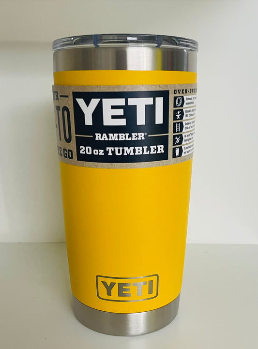 YETI Rambler Yellow Tumbler 20 oz.