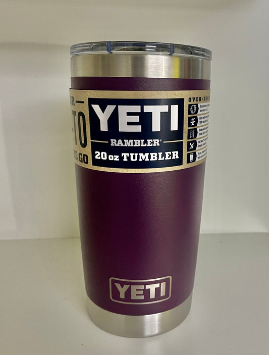 YETI Rambler Burgandy Tumbler 20 oz.